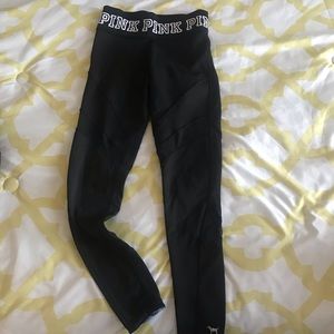 Pink compression leggings by Victoria Secret